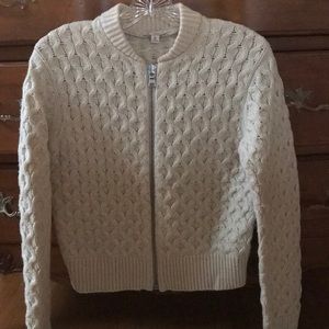 Gap Cable Stitch sweater with zip front.